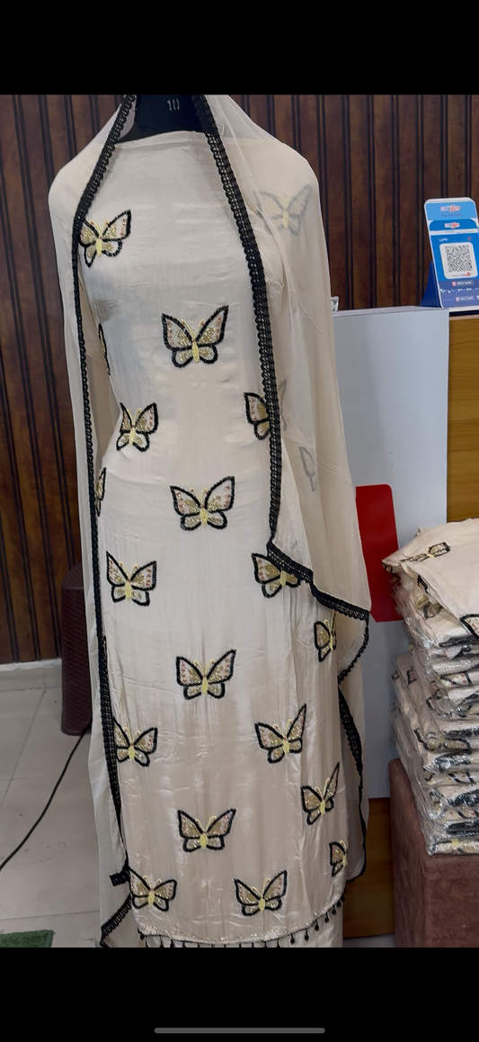Butterfly Designer Unstich Suit Fabric