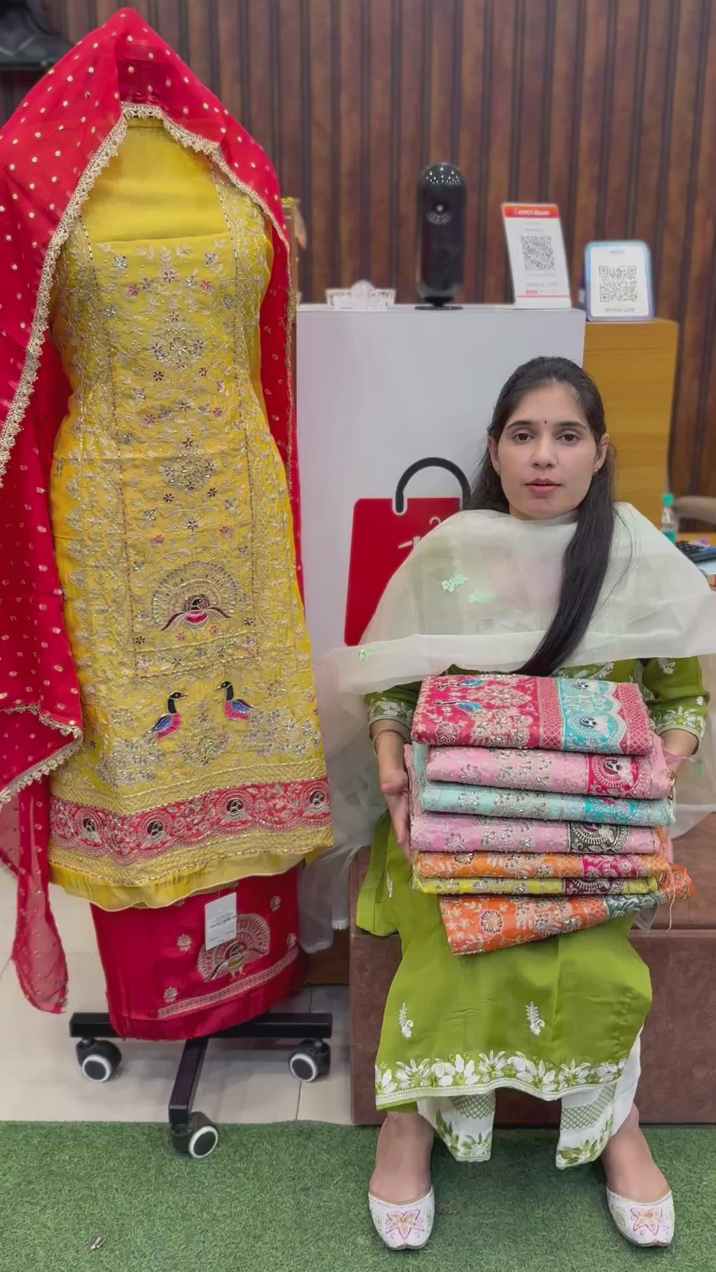 Peacock Design Hand Embroidery Beautiful Unstich Suit Salwar